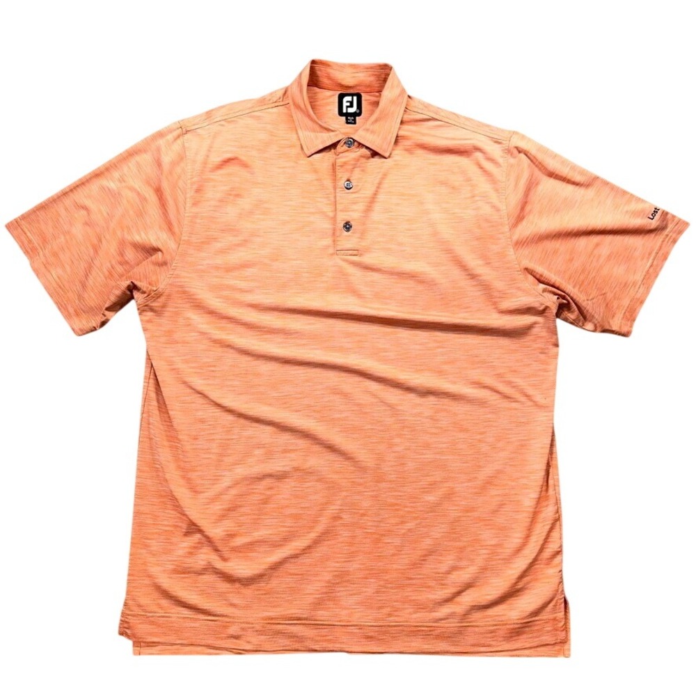 FootJoy Polo Shirt Mens Large Orange Space Dye Performance Golf‎ Lost Springs